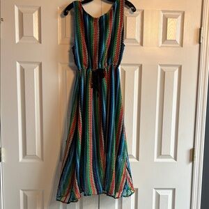 Eva Franco Multicolor Striped Midi Dress